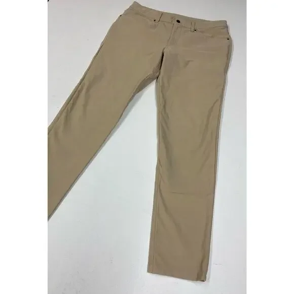 Men Lululemon ABC Slim Fit Utilitech 5-Pocket performance khaki chino pants, 34 - Picture 2 of 7